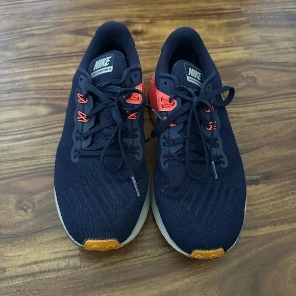 Nike Air Zoom Structure 32 Blue and Orange Running Shoes - Picture 3 of 6